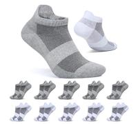 FALARY Calcetines Hombre Cortos Blanco Gris 47-50 Calcetin Tobilleros Mujer 10 Pares Algodon Deportivos Transpirables
