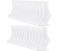 FALARY Calcetines Hombres 12 pares Blanco Algodón Transpirables Deportivos Calcetines Mujer Clásicos de Vestir Cómodos Calcetines de deporte para hombre 43-46