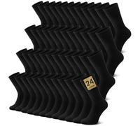 FALARY Calcetines Hombres 24 pares Negro Algodón Transpirables Deportivos Calcetines Mujer Clásicos de Vestir Cómodos Calcetines de deporte para hombre 47-50