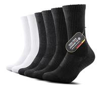FALARY Calcetines Mujer 35-38 Calcetines Deporte Hombre (Pack de 6) Largos Transpirables Algodón Unisex Blancos Negros Gris (Mix,S)