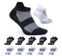 FALARY Calcetines Mujer Cortos Negro Blanco 35-38 Calcetin Tobilleros Hombre Deportivos Algodon Transpirables 10 Pares