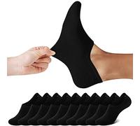FALARY Calcetines Mujer Hombre 10 Pares Cortos Calcetines Invisibles tobillero Algodon Silicona Antideslizante Verano-negro-4750
