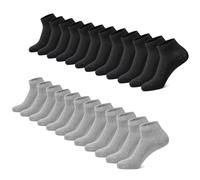 FALARY Calcetines Tobilleros Hombre 12Pares Deportivo Sciclismo Cortos Respirable Algodón Antideslizantes_NegroGris_4346