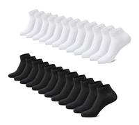 FALARY Calcetines Tobilleros Hombre 12Pares Deportivo Sciclismo Cortos Respirable Algodón Antideslizantes_NegroBlanco_3942