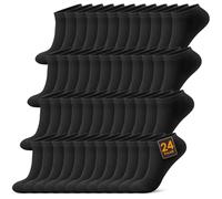 FALARY Calcetines Tobilleros Hombre 24Pares Deportivo Sciclismo Cortos Respirable Algodón Antideslizantes_Negro_4346