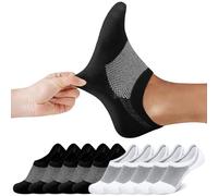 FALARY Calcetines Tobilleros Hombre 43-46 Negro Blanco Calcetines Invisibles Mujer 10 Pares Respirable Algodon Antideslizantes Cortos Calcetin