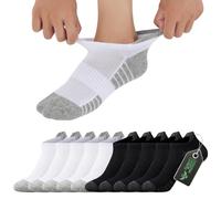 FALARY Calcetines Tobilleros Mujer 35-38 Deportivos Hombre Bajos Cortos Calcetas de Running de Algodón Transpirable 10 Pares Negro Blanco