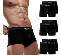 FALARY Calzoncillos Hombre Boxer Algodon Boxer Shorts Deportivos para Hombre Boxers Underwear Men Pack de 6 Negro XL