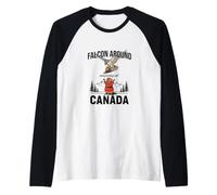 Falcon Alrededor & Descubriendo - Funny Canada Beaver Canadian Camiseta Manga Raglan