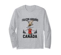 Falcon Alrededor & Descubriendo - Funny Canada Beaver Canadian Manga Larga