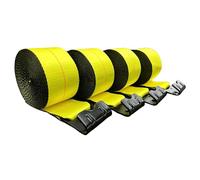 Falcon Cargo Correas de cabrestante de 4 Pulgadas x 30 pies (4 Unidades) - 2,449.4 kg WLL - Ganchos Planos, Remolque Plano, amarres de camión, Resistentes