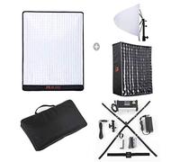 Falcon Eyes RX-18TD - Panel de luz LED flexible de 100 W ajustable 3000K-5600K iluminación de fotos LED con difusor de rejilla de panal de abeja