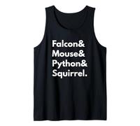 Falcon Mouse Python Ardilla Programación Diseño de Lenguaje Camiseta sin Mangas