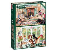 Falcon Puzle Deluxe Animals at Home Jigsaw, Multicolor (J11318)
