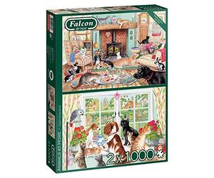 Falcon Puzle Deluxe Animals at Home Jigsaw, Multicolor (J11318)