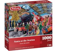Falcon - Santa at The Station - Patrimonio británico - Puzzle para Adultos - Cartón 100% Reciclado - 1000 Piezas - Jumbo