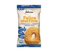 Falcone - Feliz mañana - Deliciosas rosquillas para el desayuno en porciones en bolsas de 2 rollos - 22 sobres de 2 rosquillas de 38 g (rosquillas de yogur y harina de arroz)