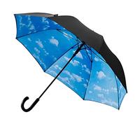 Falcone Paraguas de golf de doble tela recta, diámetro de 124 cm, color negro con estampado de nube