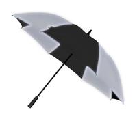FALCONE - Paraguas XXL Golf Reflectante - Apertura Automática - Resistente al Viento y a la Tormenta - Apto para Adultos y Niños - Para Hombre y Mujer - Negro y Plateado - 120 cm