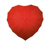 Falcone Parapluie Droit - Toile en Forme de Coeur - Rouge Paraguas clásico 80 Centimeters Rojo (Rouge)