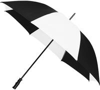 Falconetti Paraguas Golf - Resistente al viento - 8 Varillas de Fibra de Vidrio - Apertura Manual - Unisex - Toldo de Poliéster Resistente - Paraguas Grande con 130 cm de Diámetro - Blanco y negro
