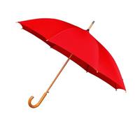 Falconetti Paraguas Largo - Apertura Automática - Resistente al Viento - Mango Curvo de Madera - 8 Varillas Fibra de Vidrio - Para Hombres y Mujeres - Paraguas Grande 102 cm Diámetro - Rojo