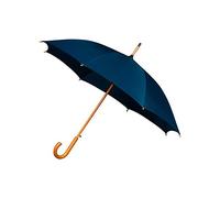Falconetti Paraguas Mujer Largo - Apertura Automática - Paraguas Grande con Dosel de 102 cm DZe Diámetro - Resistente al viento - Mango y caña de madera - Azul oscuro