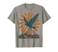 Falconry Hawk Flying Retro Sunburst Mountain Falcon Camiseta