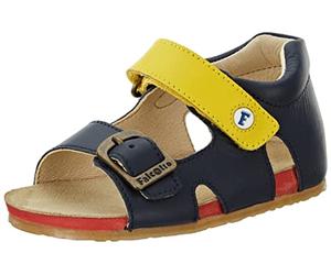 Falcotto Naturino BEA - Sandalias de piel con hebilla y velcro, Blue Blue, 18 EU