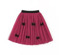 Falda Acampanada Infantil de Capas con Cintura Elástica para de Otoño e Invierno (Red, 10-11 Years)