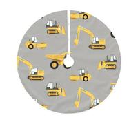 Falda acolchada para árbol de Navidad con estampado de camiones de construcción, perfecta para protección del suelo de vacaciones y decoraciones de temporada