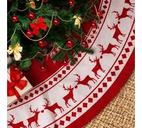 Falda Arbol De Navidad Decoracion Christmas Tree Skirt Alfombra Navideña Faldon Cubre Pie Base Manta Pie Faldón Adornos Navideños Decorations Hogar Decoración para La Casa Originales Rouge