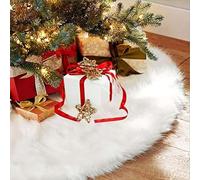 Falda Árbol de Navidad, Funda para árbol de Navidad de 122 cm, Manta de árbol de Navidad Blanco, Alfombra Redonda para Fiesta Alegre de Navidad, Falda Redonda de Decoraciones