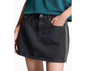 Falda corta adidas Originals Denim 3 Stripes para mujer Negro 38