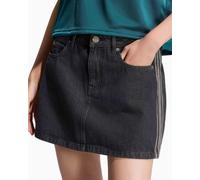 Falda corta adidas Originals Denim 3 Stripes para mujer Negro 42