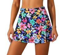 Falda corta para mujer - bañador para mujer - Bañador estampado floral a la moda, informal, ranura transpirable, antiUV para piscina, playa, vacaciones, deportes acuáticos, Multicolor17, M