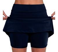 Falda corta para mujer de cintura alta sólida tenis golf entrenamiento deportes pantskirts para yoga Gym Dance Running vientre plano faldilla de tela extensible para mujer, verano falda atlética, 01