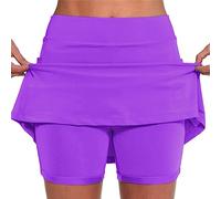 Falda corta para mujer de cintura alta sólida tenis golf entrenamiento deportes pantskirts para yoga Gym Dance Running vientre plano faldilla de tela extensible para mujer, verano falda atlética, 01