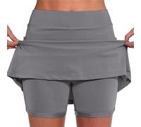 Falda corta para mujer de cintura alta sólida tenis golf entrenamiento deportes pantskirts para yoga Gym Dance Running vientre plano faldilla de tela extensible para mujer, verano falda atlética, 01