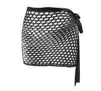 Falda Cover Up de Playa para Mujer con Malla Tipo Red, Diseño Calado Semitransparente, Ideal para Bikini y Looks de Verano