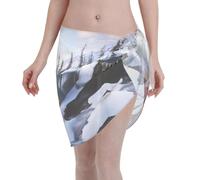 Falda cruzada única con estampado de lago rojo alpino - Elegante traje de baño para mujer, pareo para trajes de baño, perfecta para ropa de playa y día festivo