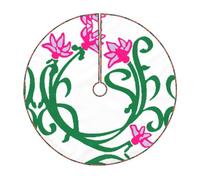 Falda de árbol con estampado de flor de loto de Navidad, tapete de árbol de Navidad de invierno para decoración de interiores y exteriores