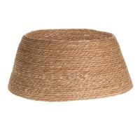 Falda de árbol de Navidad, 56 cm, con collar, junco de mar natural, cubierta para el soporte del árbol de Navidad