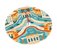 Falda de árbol de Navidad con diseño de edificios de calle vieja de 36 pulgadas, falda de árbol de celebración de Navidad y decoración de fiesta de Año Nuevo