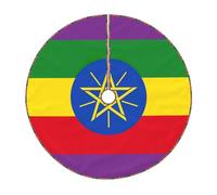 Falda de árbol de Navidad con estampado de bandera de Etiopía, apto para Navidad, fiestas, vacaciones y decoraciones de Año Nuevo