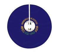 Falda de árbol de Navidad con estampado de bandera del estado de Kentucky, decoración rústica para árbol de Navidad, para decoración navideña y protección del suelo