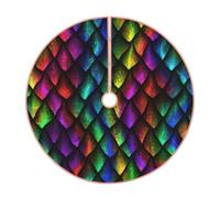 Falda de árbol de Navidad con estampado de escamas de dragón, como lino, decoración de bordes para el hogar, decoración de interiores, fiesta y Año Nuevo