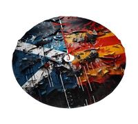 Falda de árbol de Navidad con estampado de graffiti diferente de 48 pulgadas, decoración de Navidad para fiestas de Navidad y Año Nuevo