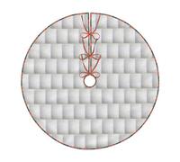 Falda de árbol de Navidad con estampado de ladrillo blanco antiguo, apto para Navidad, fiestas, vacaciones y decoraciones de Año Nuevo