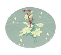 Falda de árbol de Navidad con estampado de lirios blancos de dibujos animados, decoraciones navideñas, 36 pulgadas, perfecta para fiestas festivas y decoraciones de Año Nuevo